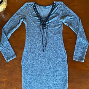 Lovely Grey Knee length tight dress